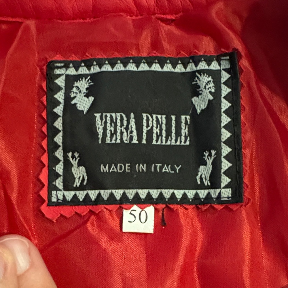 Vera Pelle Hot Pink Faux Leather Moto Jacket with Zipper Accents - Picture 2 of 14